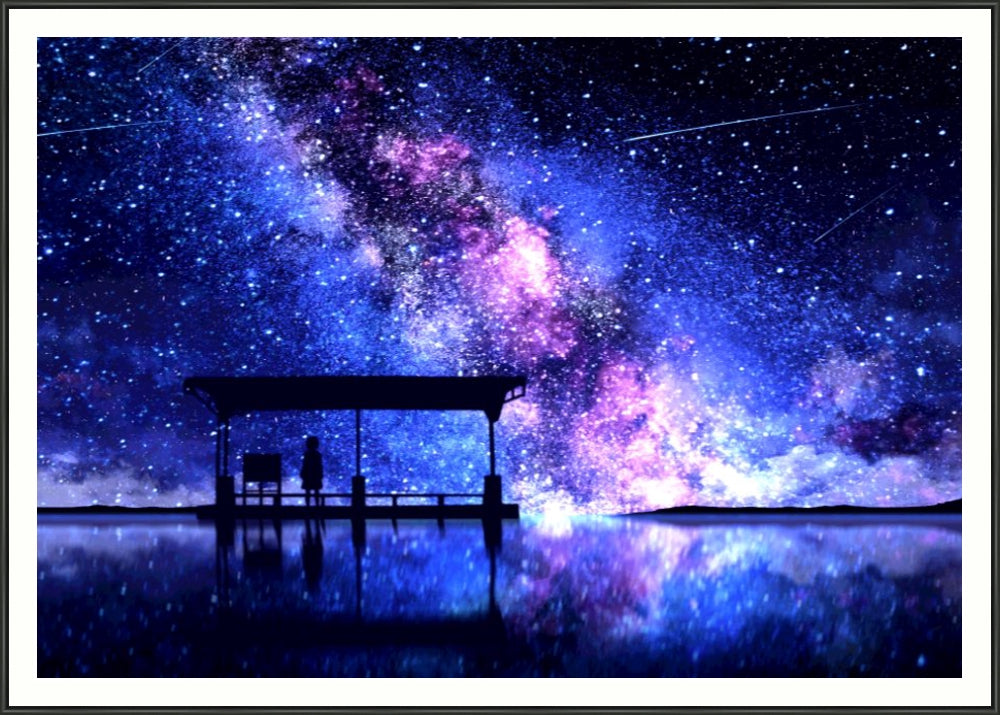 星空と駅