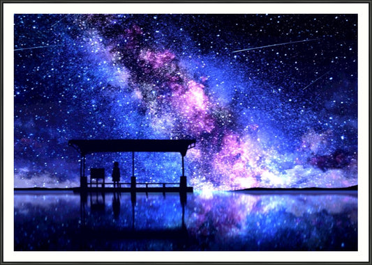 星空と駅